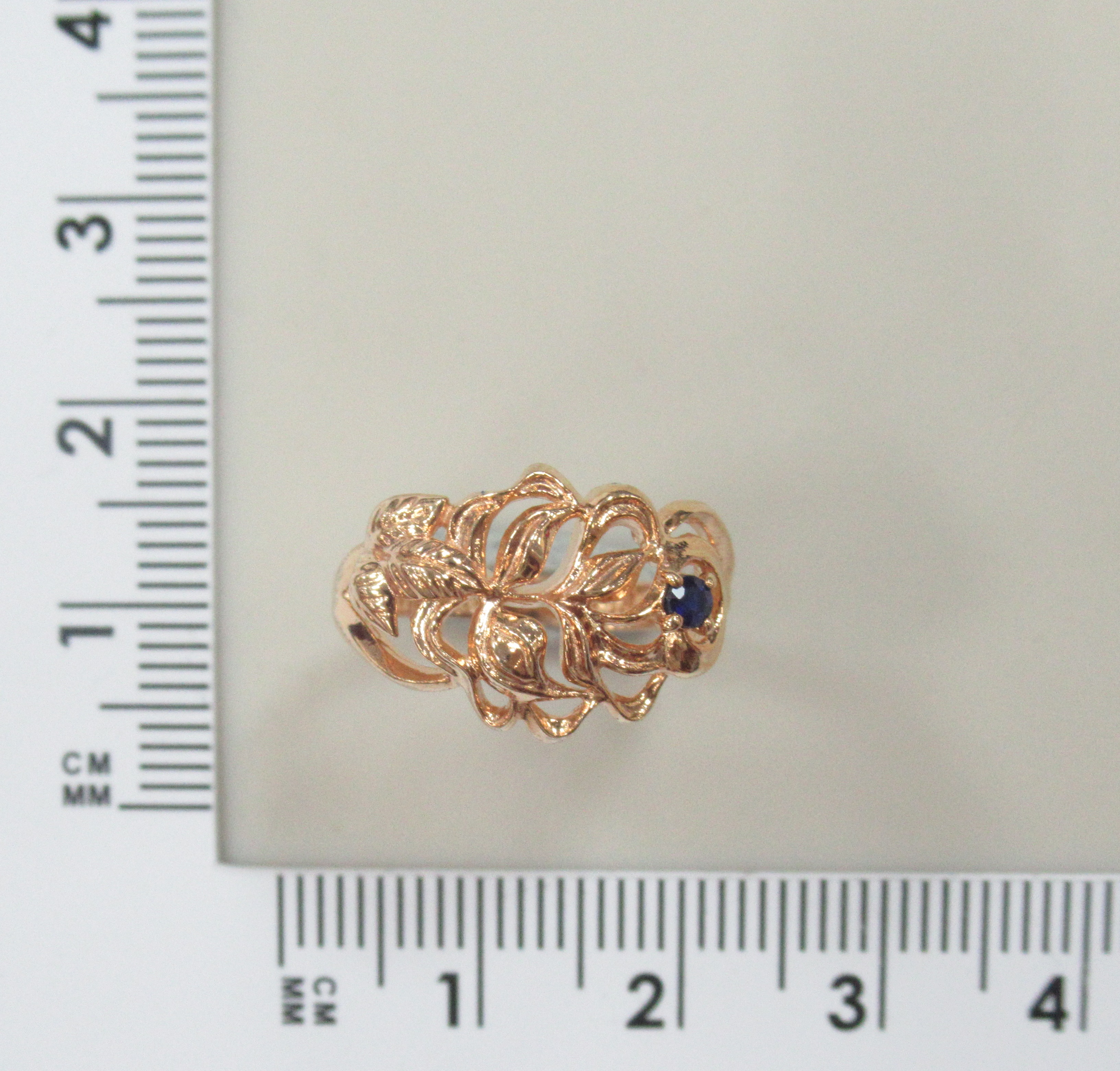 Серебряное кольцо 925 пробы; Православное; вставки 1 Сапфир 0,065 2/2;